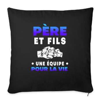 Father, Son, Shot, Team Duet, Man, Dad - Sofa pillowcase 17,3'' x 17,3'' (45 x 45 cm) - black - Front