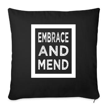 emotional support funny sayings supportive friends - Sofa pillowcase 17,3'' x 17,3'' (45 x 45 cm) - black - Front
