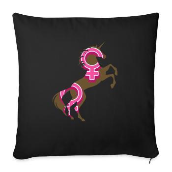 Female Symbol Unicorn T-Shirt Magical Unicorn Pun - Sofa pillowcase 17,3'' x 17,3'' (45 x 45 cm) - black - Front