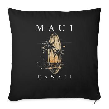 Maui Hawaii Surfing Surfer Gift - Sofa pillowcase 17,3'' x 17,3'' (45 x 45 cm) - black - Front