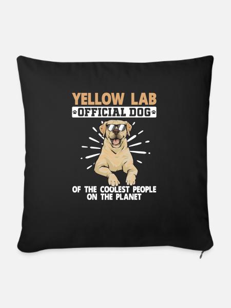 Gelber Labrador Retriever - Sofakissenbezug 45 x 45 cm - Schwarz