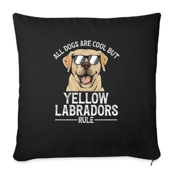 Labrador Retriever jaune - Housse de coussin décorative 45 x 45 cm - noir - Devant