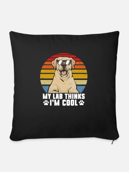 Gelber Labrador Retriever - Sofakissenbezug 45 x 45 cm - Schwarz
