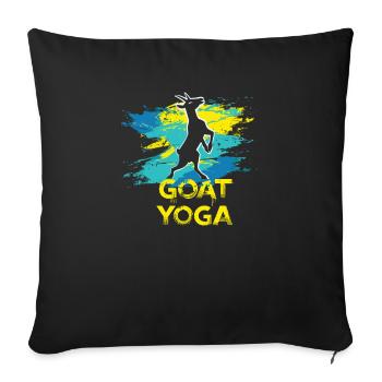 Goat yoga meditation, yoga class, yoga - Sofa pillowcase 17,3'' x 17,3'' (45 x 45 cm) - black - Front