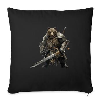 Grizzly Ours Chevalier Médiéval - Housse de coussin décorative 45 x 45 cm - noir - Devant