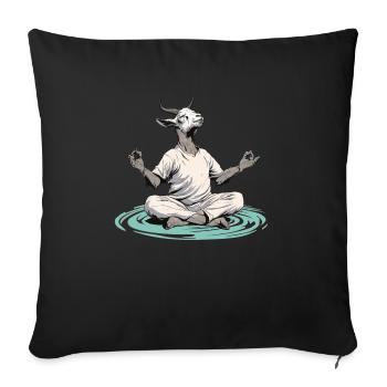 Ziegen-yoga-meditation, Yoga-kurs, Yoga - Sofakissenbezug 45 x 45 cm - Schwarz - Vorne