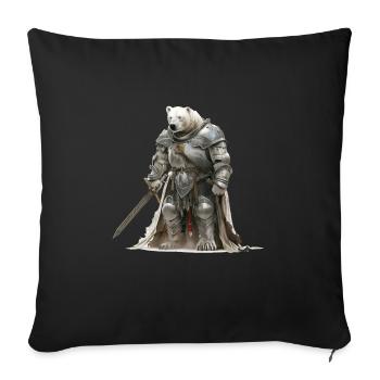 Polar Bear Knight Middle Ages - Sofa pillowcase 17,3'' x 17,3'' (45 x 45 cm) - black - Front