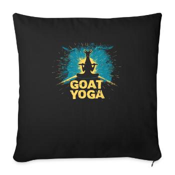Goat yoga meditation, yoga class, yoga - Sofa pillowcase 17,3'' x 17,3'' (45 x 45 cm) - black - Front