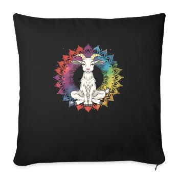 Goat yoga meditation, yoga class, yoga - Sofa pillowcase 17,3'' x 17,3'' (45 x 45 cm) - black - Front