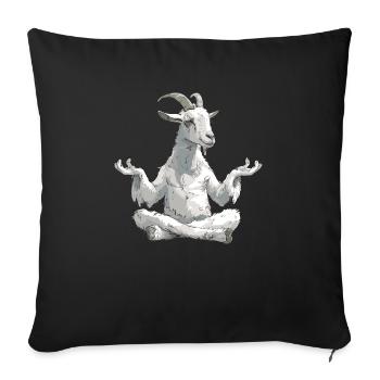 Goat yoga meditation, yoga class, yoga - Sofa pillowcase 17,3'' x 17,3'' (45 x 45 cm) - black - Front