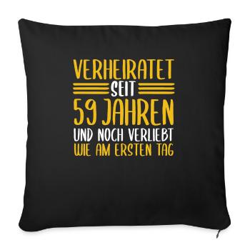 Marriage Tidal Wedding 59 Years Married Wedding - Sofa pillowcase 17,3'' x 17,3'' (45 x 45 cm) - black - Front