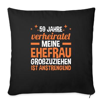 Marriage Tidal Wedding 59 Years Married Wedding - Sofa pillowcase 17,3'' x 17,3'' (45 x 45 cm) - black - Front