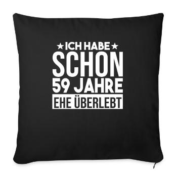 Mariage Mariage de marée 59 ans de mariage - Housse de coussin décorative 45 x 45 cm - noir - Devant
