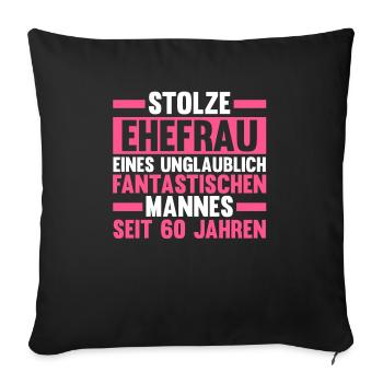 Marriage Diamond Wedding 60 Years Married Hochz - Sofa pillowcase 17,3'' x 17,3'' (45 x 45 cm) - black - Front