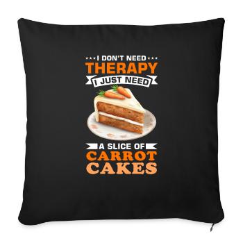 Funny Carrot Cake Saying - Sofa pillowcase 17,3'' x 17,3'' (45 x 45 cm) - black - Front