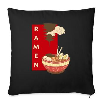 Ramen Japanese Art for noodles and food lover - Sofa pillowcase 17,3'' x 17,3'' (45 x 45 cm) - black - Front