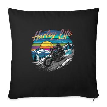 ADVENTURE BIKES - Sofa pillowcase 17,3'' x 17,3'' (45 x 45 cm) - black - Front