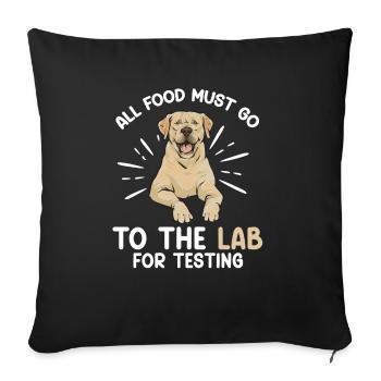 Labrador Retriever jaune - Housse de coussin décorative 45 x 45 cm - noir - Devant