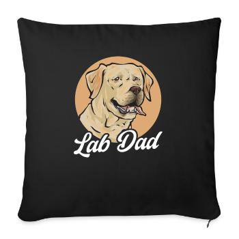 Labrador Retriever jaune - Housse de coussin décorative 45 x 45 cm - noir - Devant