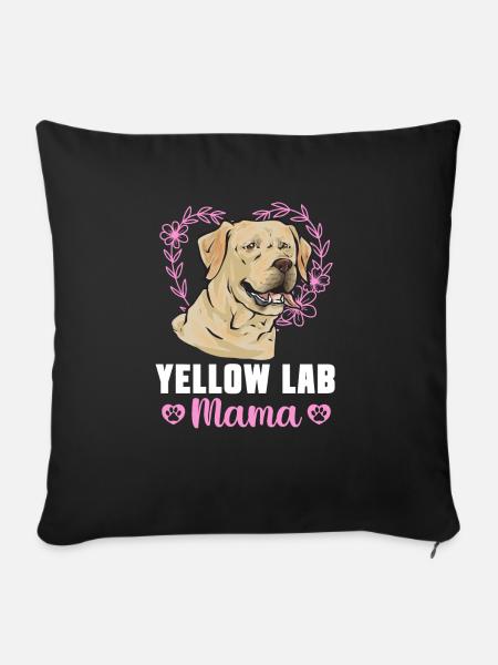 Gelber Labrador Retriever - Sofakissenbezug 45 x 45 cm - Schwarz