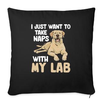 Labrador Retriever jaune - Housse de coussin décorative 45 x 45 cm - noir - Devant