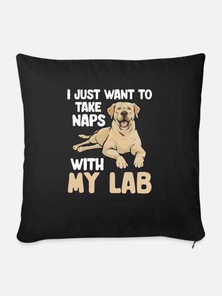 Gelber Labrador Retriever - Sofakissenbezug 45 x 45 cm - Schwarz