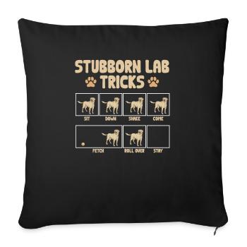 Labrador Retriever jaune - Housse de coussin décorative 45 x 45 cm - noir - Devant