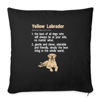 Labrador Retriever jaune - Housse de coussin décorative 45 x 45 cm - noir - Devant