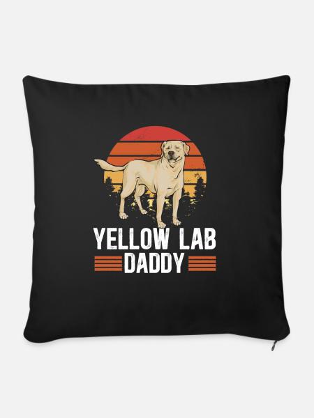 Gelber Labrador Retriever - Sofakissenbezug 45 x 45 cm - Schwarz