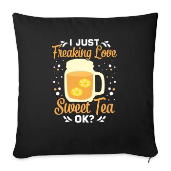 Thé sucré - Housse de coussin décorative 45 x 45 cm - noir - Devant