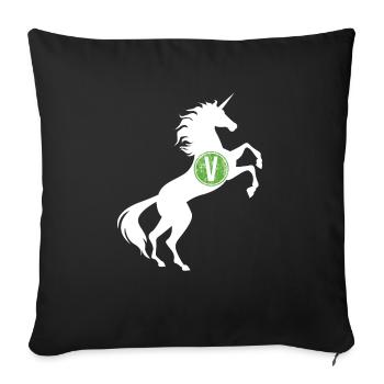 Unicorn Vegan Symbol T-Shirt Vegetarian Magical - Sofa pillowcase 17,3'' x 17,3'' (45 x 45 cm) - black - Front