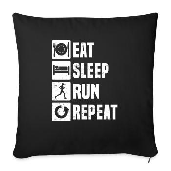 Jogging Homme Jogging Fitness Femme Jogging - Housse de coussin décorative 45 x 45 cm - noir - Devant