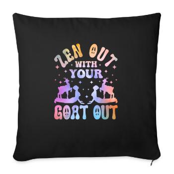 Goat yoga meditation, yoga class, yoga - Sofa pillowcase 17,3'' x 17,3'' (45 x 45 cm) - black - Front