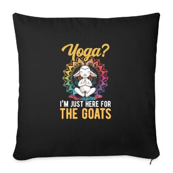 Goat yoga meditation, yoga class, yoga - Sofa pillowcase 17,3'' x 17,3'' (45 x 45 cm) - black - Front