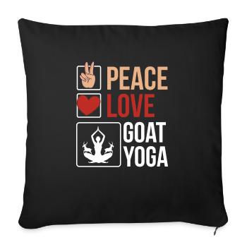 Goat yoga meditation, yoga class, yoga - Sofa pillowcase 17,3'' x 17,3'' (45 x 45 cm) - black - Front