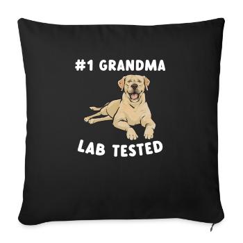 Labrador Retriever jaune - Housse de coussin décorative 45 x 45 cm - noir - Devant