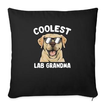 Labrador Retriever jaune - Housse de coussin décorative 45 x 45 cm - noir - Devant