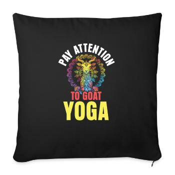 Goat yoga meditation, yoga class, yoga - Sofa pillowcase 17,3'' x 17,3'' (45 x 45 cm) - black - Front