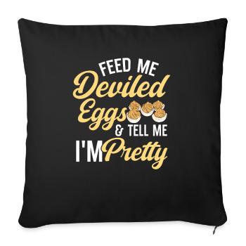 Gefüllte Eier Deviled Eggs - Sofakissenbezug 45 x 45 cm - Schwarz - Vorne