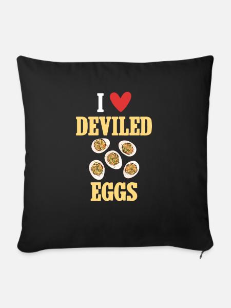 Gefüllte Eier Deviled Eggs - Sofakissenbezug 45 x 45 cm - Schwarz