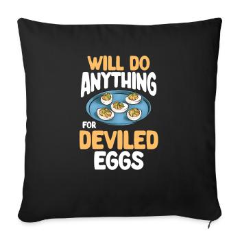 Gefüllte Eier Deviled Eggs - Sofakissenbezug 45 x 45 cm - Schwarz - Vorne