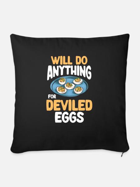 Gefüllte Eier Deviled Eggs - Sofakissenbezug 45 x 45 cm - Schwarz