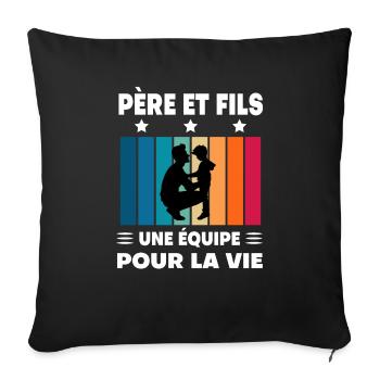 Father and Son Man Vintage Father's Day - Sofa pillowcase 17,3'' x 17,3'' (45 x 45 cm) - black - Front