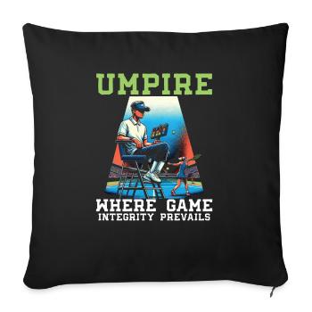 Arbitre de tennis Ref Jeu de sport Arbitre officiel - Housse de coussin décorative 45 x 45 cm - noir - Devant