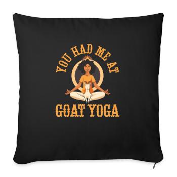 Goat yoga meditation, yoga class, yoga - Sofa pillowcase 17,3'' x 17,3'' (45 x 45 cm) - black - Front
