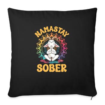 Goat yoga meditation, yoga class, yoga - Sofa pillowcase 17,3'' x 17,3'' (45 x 45 cm) - black - Front