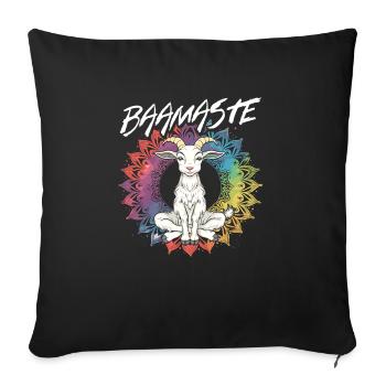 Goat yoga meditation, yoga class, yoga - Sofa pillowcase 17,3'' x 17,3'' (45 x 45 cm) - black - Front