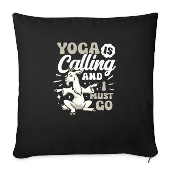 Goat yoga meditation, yoga class, yoga - Sofa pillowcase 17,3'' x 17,3'' (45 x 45 cm) - black - Front