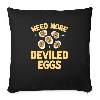 Gefüllte Eier Deviled Eggs - Sofakissenbezug 45 x 45 cm - Schwarz - Vorne