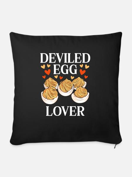 Gefüllte Eier Deviled Eggs - Sofakissenbezug 45 x 45 cm - Schwarz